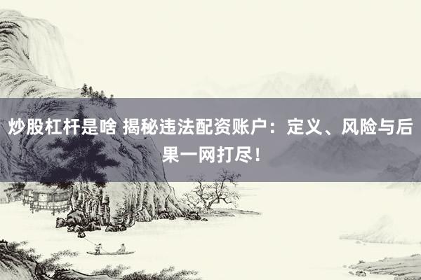 炒股杠杆是啥 揭秘违法配资账户：定义、风险与后果一网打尽！