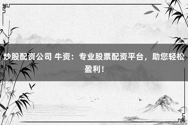 炒股配资公司 牛资：专业股票配资平台，助您轻松盈利！