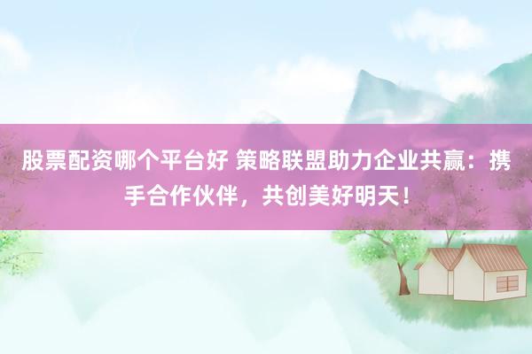 股票配资哪个平台好 策略联盟助力企业共赢：携手合作伙伴，共创美好明天！