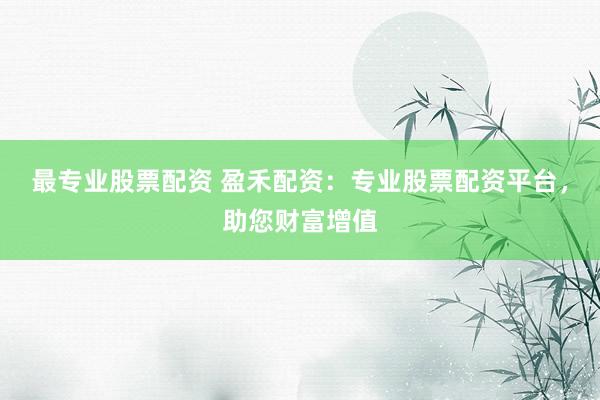 最专业股票配资 盈禾配资：专业股票配资平台，助您财富增值