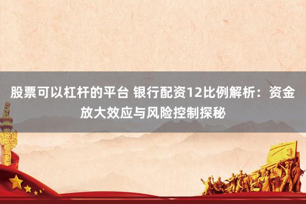 股票可以杠杆的平台 银行配资12比例解析：资金放大效应与风险控制探秘