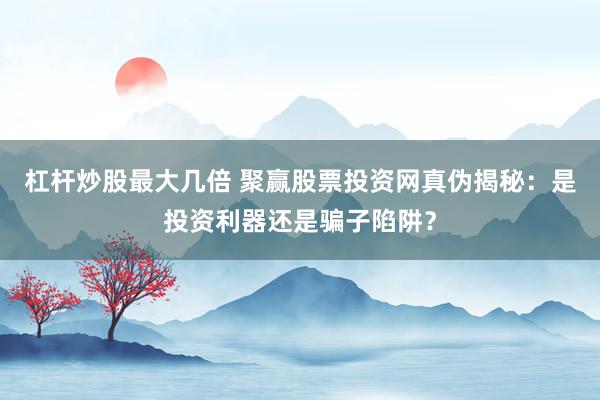 杠杆炒股最大几倍 聚赢股票投资网真伪揭秘：是投资利器还是骗子陷阱？