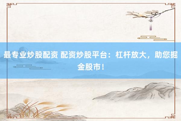 最专业炒股配资 配资炒股平台：杠杆放大，助您掘金股市！