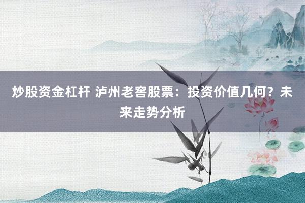 炒股资金杠杆 泸州老窖股票：投资价值几何？未来走势分析