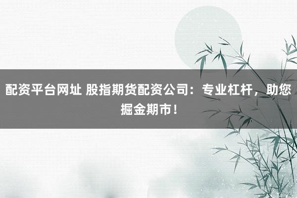 配资平台网址 股指期货配资公司:专业杠杆,助您掘金期市!