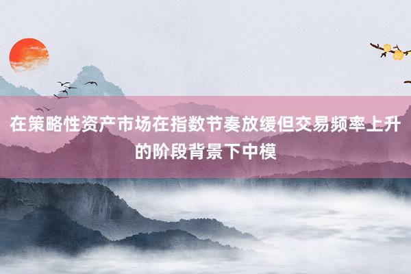 在策略性资产市场在指数节奏放缓但交易频率上升的阶段背景下中模