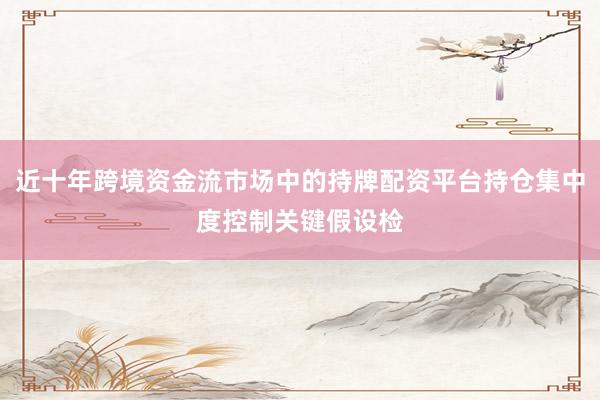 近十年跨境资金流市场中的持牌配资平台持仓集中度控制关键假设检