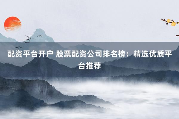 配资平台开户 股票配资公司排名榜：精选优质平台推荐
