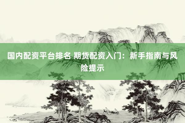 国内配资平台排名 期货配资入门：新手指南与风险提示